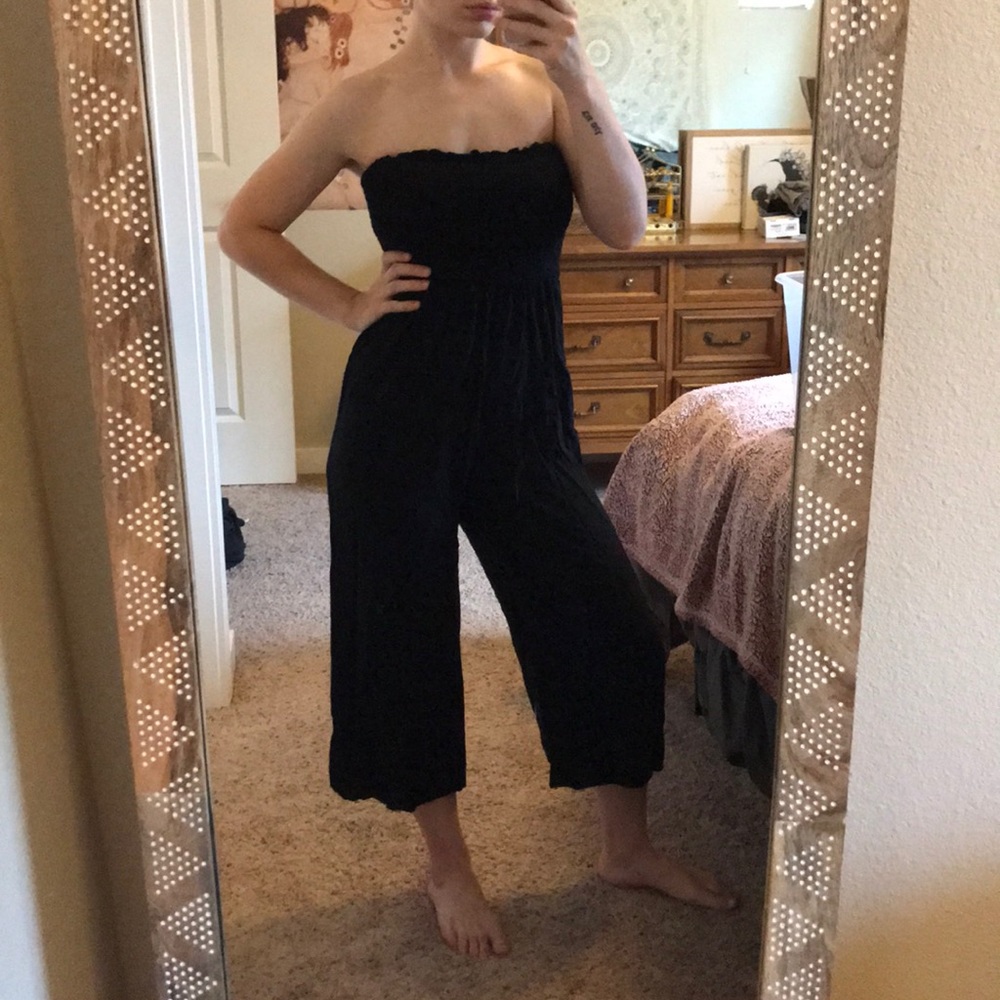 Black Strapless Jumpsuit